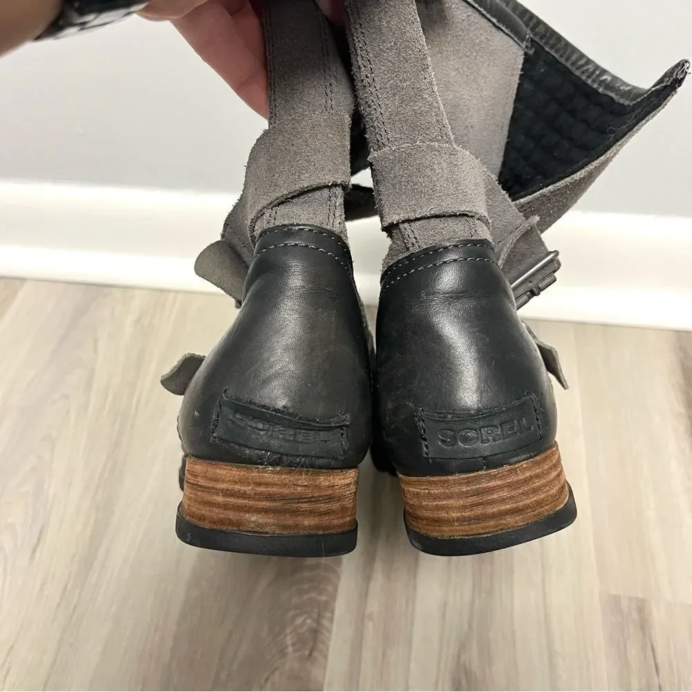Sorel Boots Women’s‎ 9.5 Major Moto Black and Gray Winter